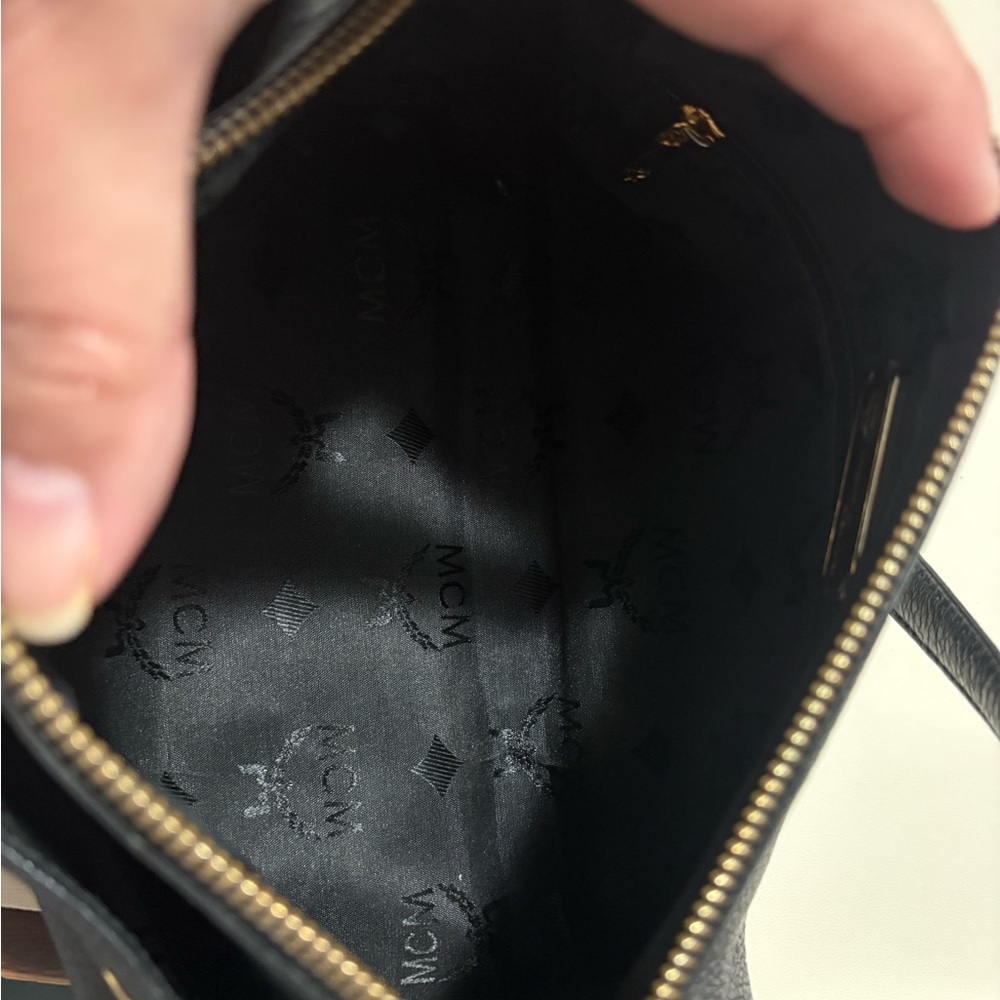 MCM Black Pebbled Leather Shoulder Bag - Picture 10 of 12